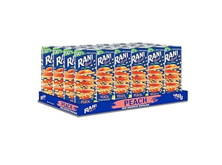 Rani Float Fruit Juice, Peach,Imported from Egypt, Made with Real Fruit Pieces, Low Sugar 8 oz, Pack of 24 690493939