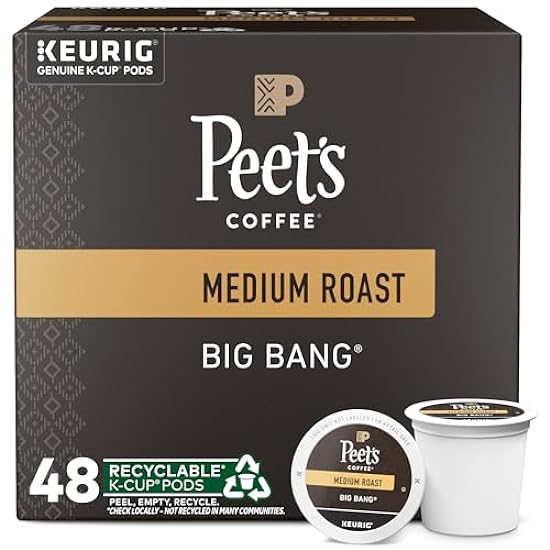Peet´s Coffee, Medium Roast K-Cup Pods for Keurig Brewers - Big Bang 48 Count (1 Box of 48 K-Cup Pods) 54731256