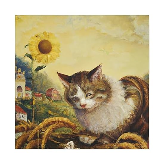 Cat in the Barn - Canvas 36″ x 36″ / Premium Gallery Wraps (1.25″) 848193803