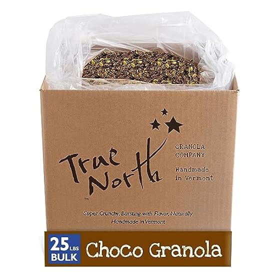 True North Granola – Chocolate Granola Cereal with Rolled Oats, Belgian Chocolate, Dried Cranberries, Gluten Free, All Natural and Non-GMO, Bulk Bag, 25 lb. 944298503